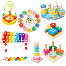 Load image into Gallery viewer, Colorful Wooden Blocks Baby Music Rattles