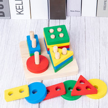 Load image into Gallery viewer, Colorful Wooden Blocks Baby Music Rattles