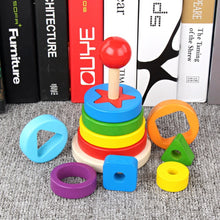 Load image into Gallery viewer, Colorful Wooden Blocks Baby Music Rattles