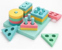 Load image into Gallery viewer, Colorful Wooden Blocks Baby Music Rattles