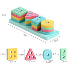 Load image into Gallery viewer, Colorful Wooden Blocks Baby Music Rattles