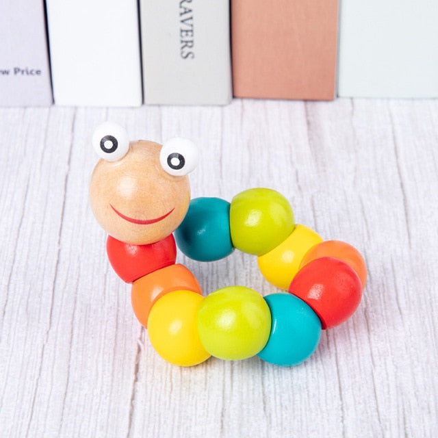 Colorful Wooden Blocks Baby Music Rattles