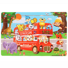 Load image into Gallery viewer, 30 Piece Wooden Toy Jigsaw Puzzle Wood Cartoon Animals