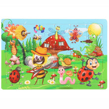Load image into Gallery viewer, 30 Piece Wooden Toy Jigsaw Puzzle Wood Cartoon Animals